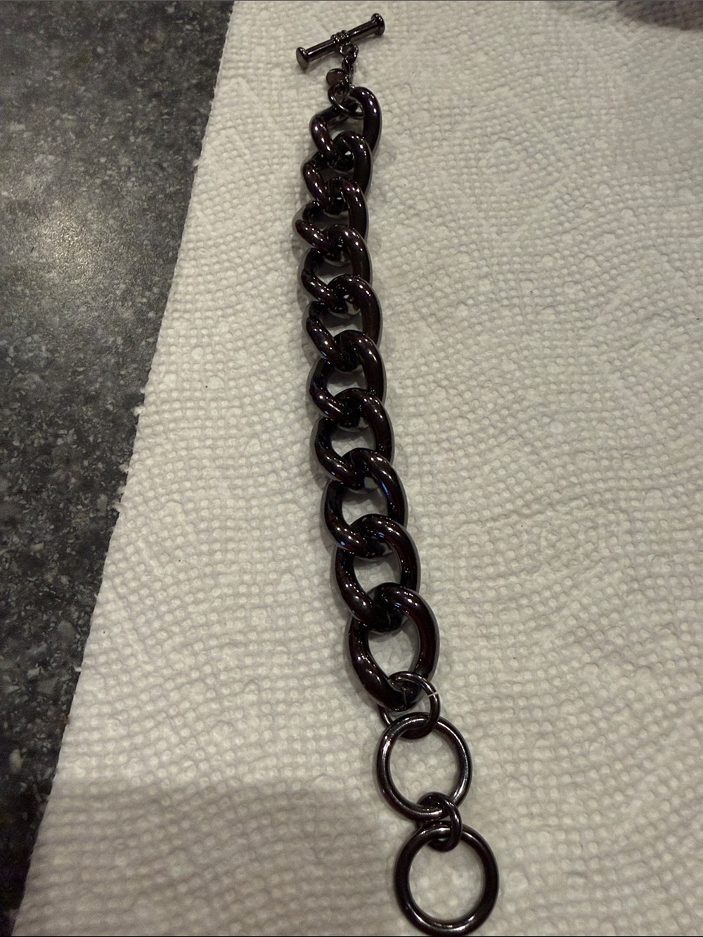 Chunky Gun Metal Chain Bracelet